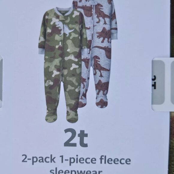 Carters Baby Sleepwear Green and Gray 1 Piece Fleece Jumper Set of 2 Size 2T New - Picture 7 of 11